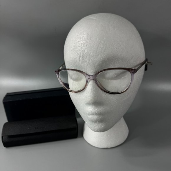 Rare Authentic Prada VPR03O FAA-1O1 51mm Translucent Brown Violet Cat Eye Frame - Picture 2 of 14